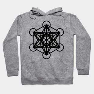 Metatron's Cube Sacred Geometry Black Hoodie